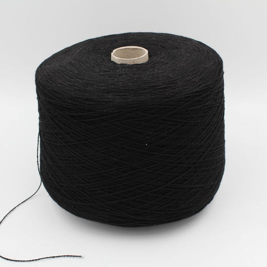 Filato Cashmere riciclato 100% nm 2/13 colore nero rocche 500 gr