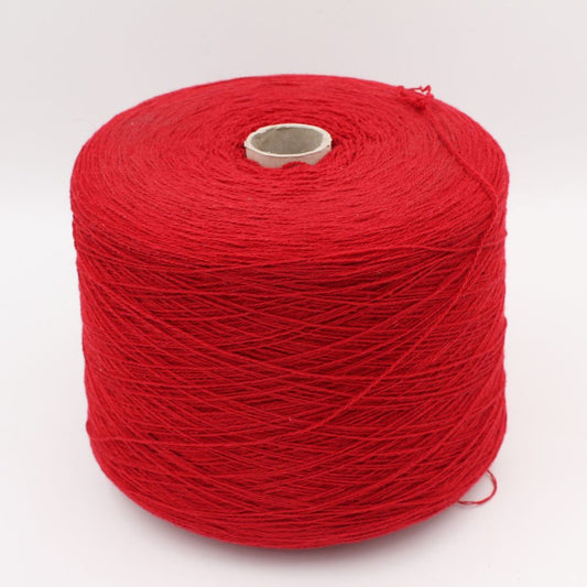 Filato 2/13 100% cashmere riciclato colore rosso rocche 500 gr
