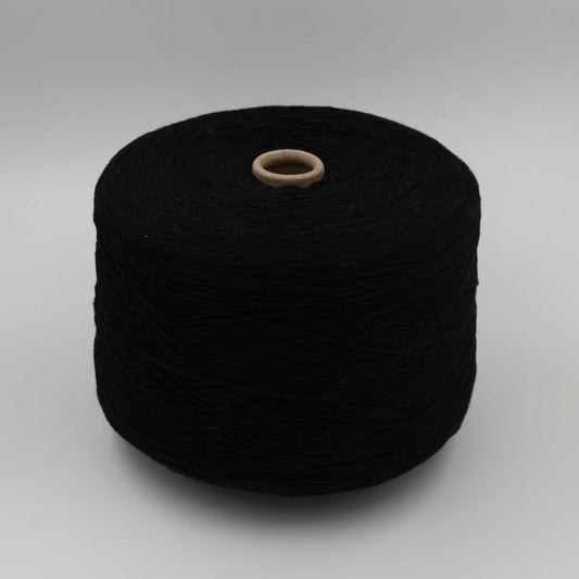 Filato 20% Lana 30% Cashmere 50% Poliammide nm 4/15 colore nero rocche 420gr