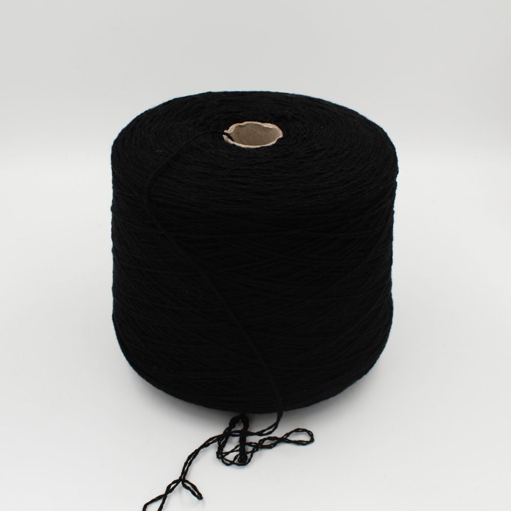 Filato cashmere riciclato 100% nm 3200 colore nero rocche 500 gr